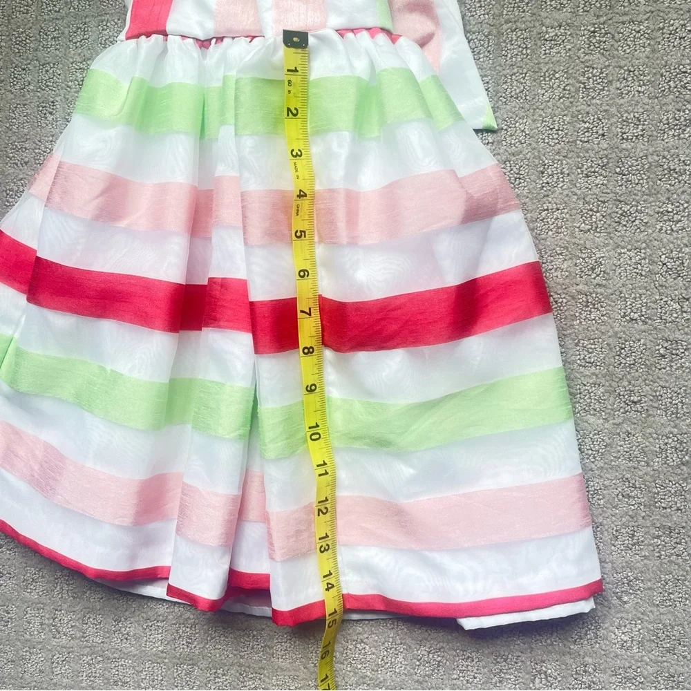 Gymboree Striped Tank Easter Dress Pink Green White Girls Size 6
